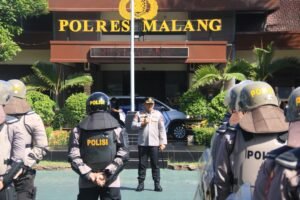 Dalmas Polres Malang, Latihan Siaga Hadapi Demo dengan Sentuhan Humanis