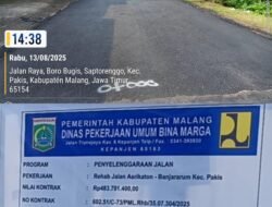 Dinas Bina Marga Kabupaten Malang Angkat Bicara Tentang Polemik Papan Nama Proyek Jalan Asrikaton-Banjararum