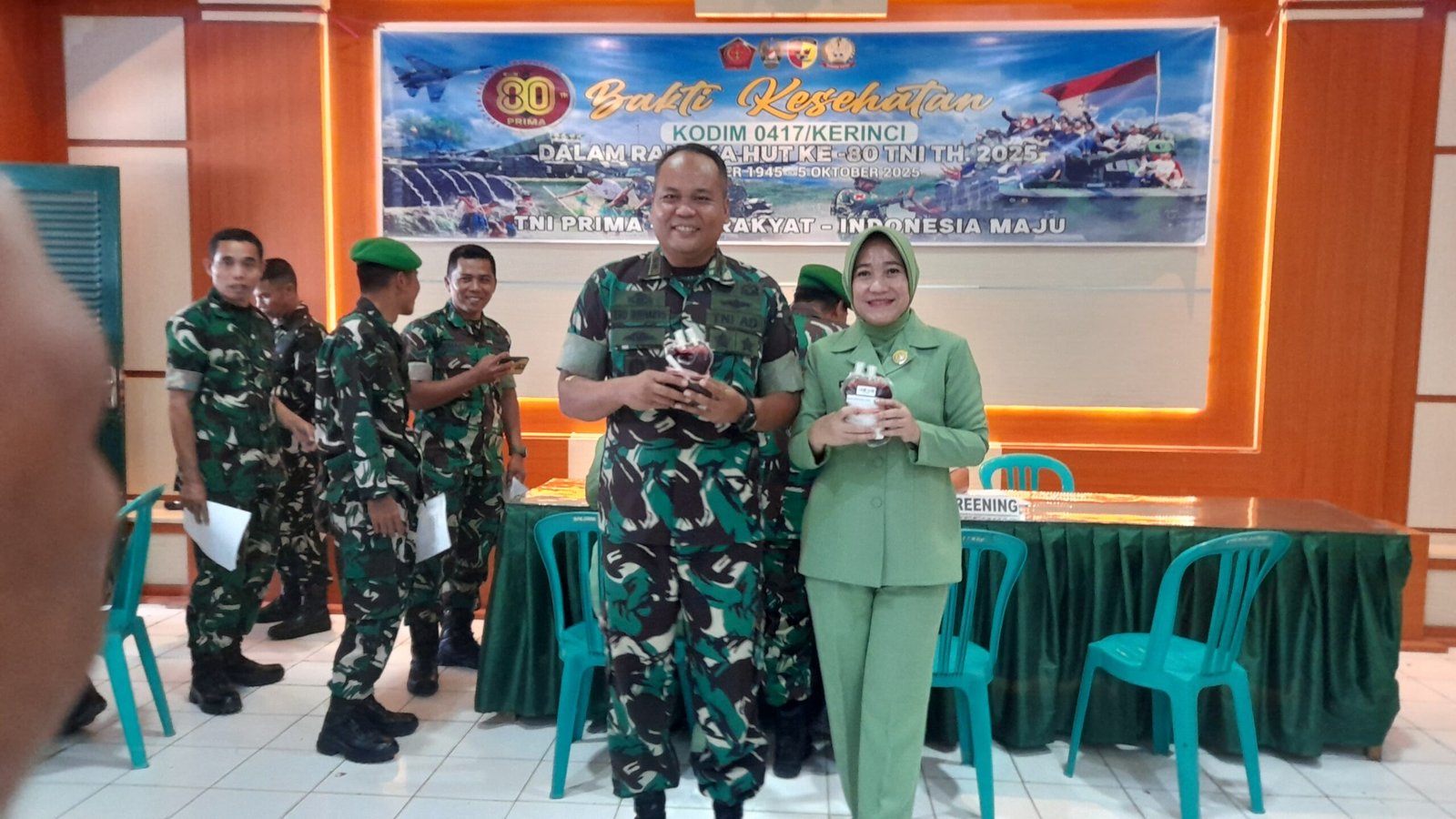 Kodim 0417/Kerinci Gelar Donor Darah, Sunatan Massal, dan Pengobatan Gratis Sambut HUT TNI ke-80