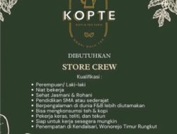 KOPTE Buka Lowongan Kerja Store Crew, Penempatan di Rungkut Surabaya