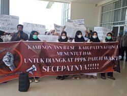 Ratusan Honorer R4 Kerinci Gelar Aksi Damai, Tuntut Kepastian Pengangkatan sebagai PPPK Paruh Waktu