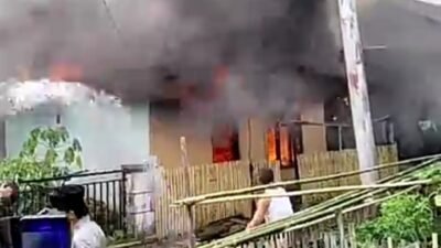 Empat Rumah Warga di Desa Pendung Hilir Ludes Dilalap Api, Kerugian Capai Rp1,5 Miliar