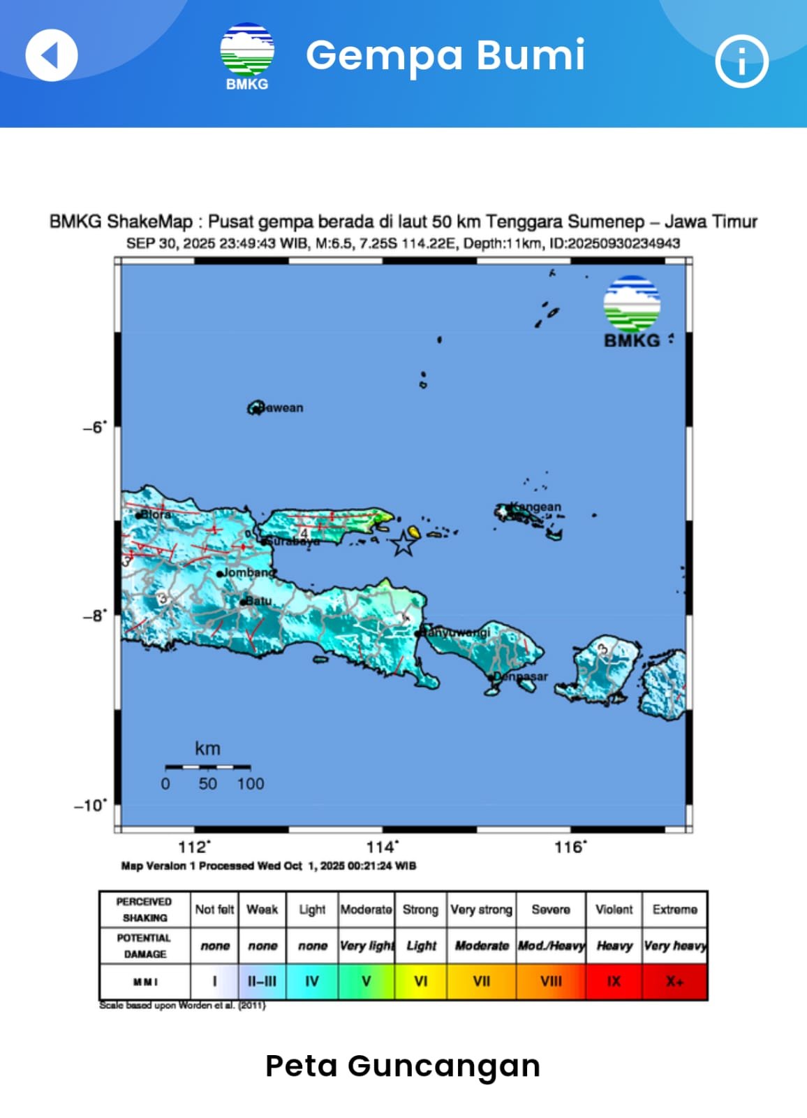 Gempa Bermagnitudo 6,5 Guncang Sumenep, Terasa di Sejumlah Wilayah Jawa Timur dan Bali