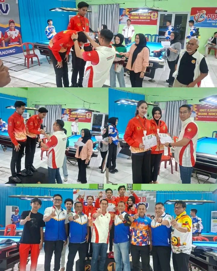 Cabor Biliar Muba Raih 6 Medali di Porprov XV Sumsel, Pasangan Ridho-Agung Persembahkan Emas