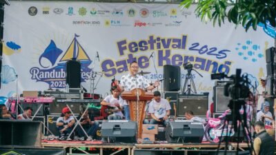 Festival Sate Kerang Gresik 2025, Wabup Alif Resmikan Koperasi Desa Merah Putih dan Panen Udang Vaname