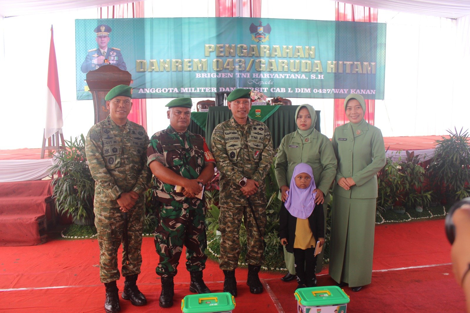 Danrem 043/Gatam Brigjen TNI Haryantana,S.H. laksanakan kunjungan kerja ke kodim 0427/Way Kanan