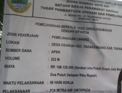 Kelompok P3A Mitra Air Cintapada Terima Bantuan Pemeliharaan Lining