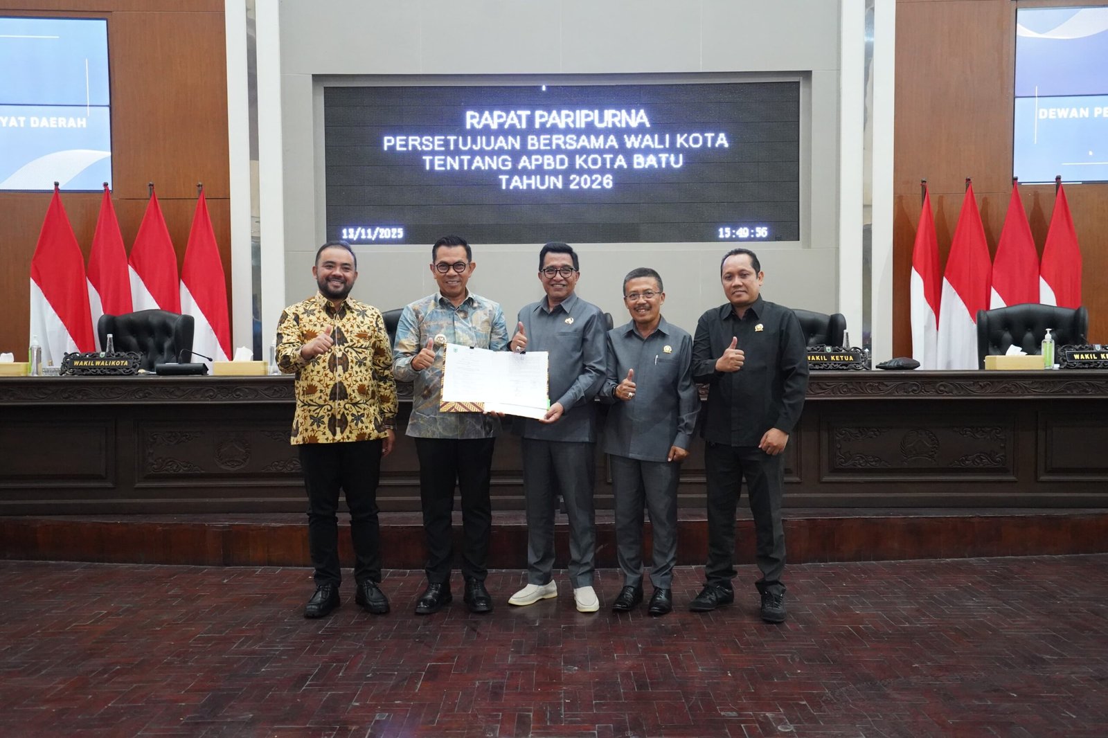 Pemkot Batu dan DPRD Sepakati APBD Kota Batu Tahun Anggaran 2026