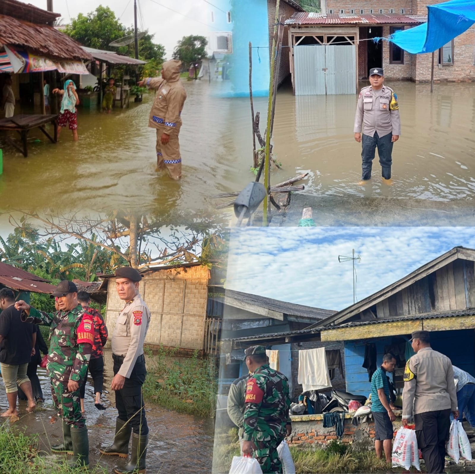 LSM Trinusa Apresiasi Kinerja Bhabinkamtibmas Dan Babinsa Gerak Cepat Pantau Desa Terdampak Banjir Di Pantai Cermin