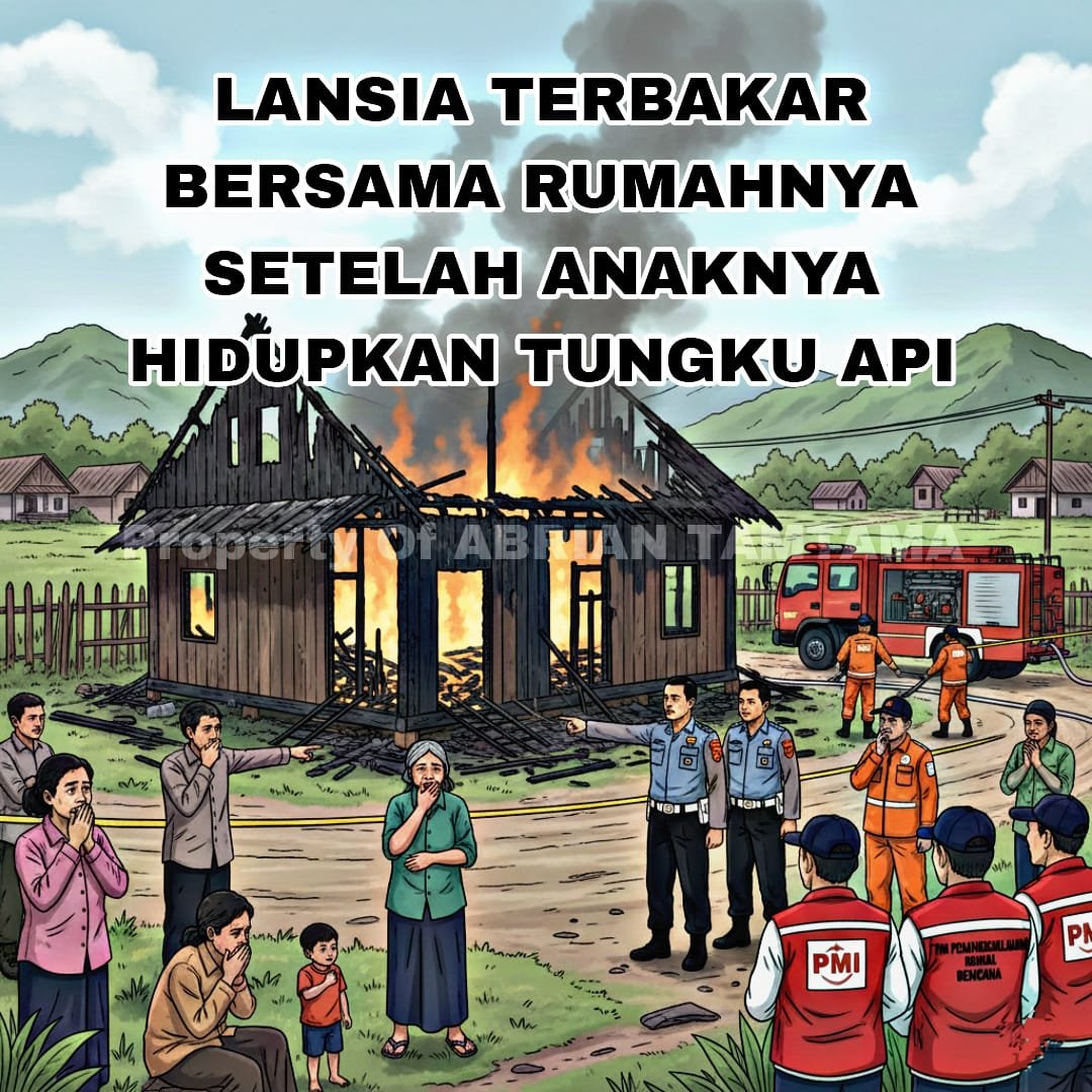 LANSIA TERBAKAR BERSAMA RUMAHNYA SETELAH ANAKNYA HIDUPKAN TUNGKU API