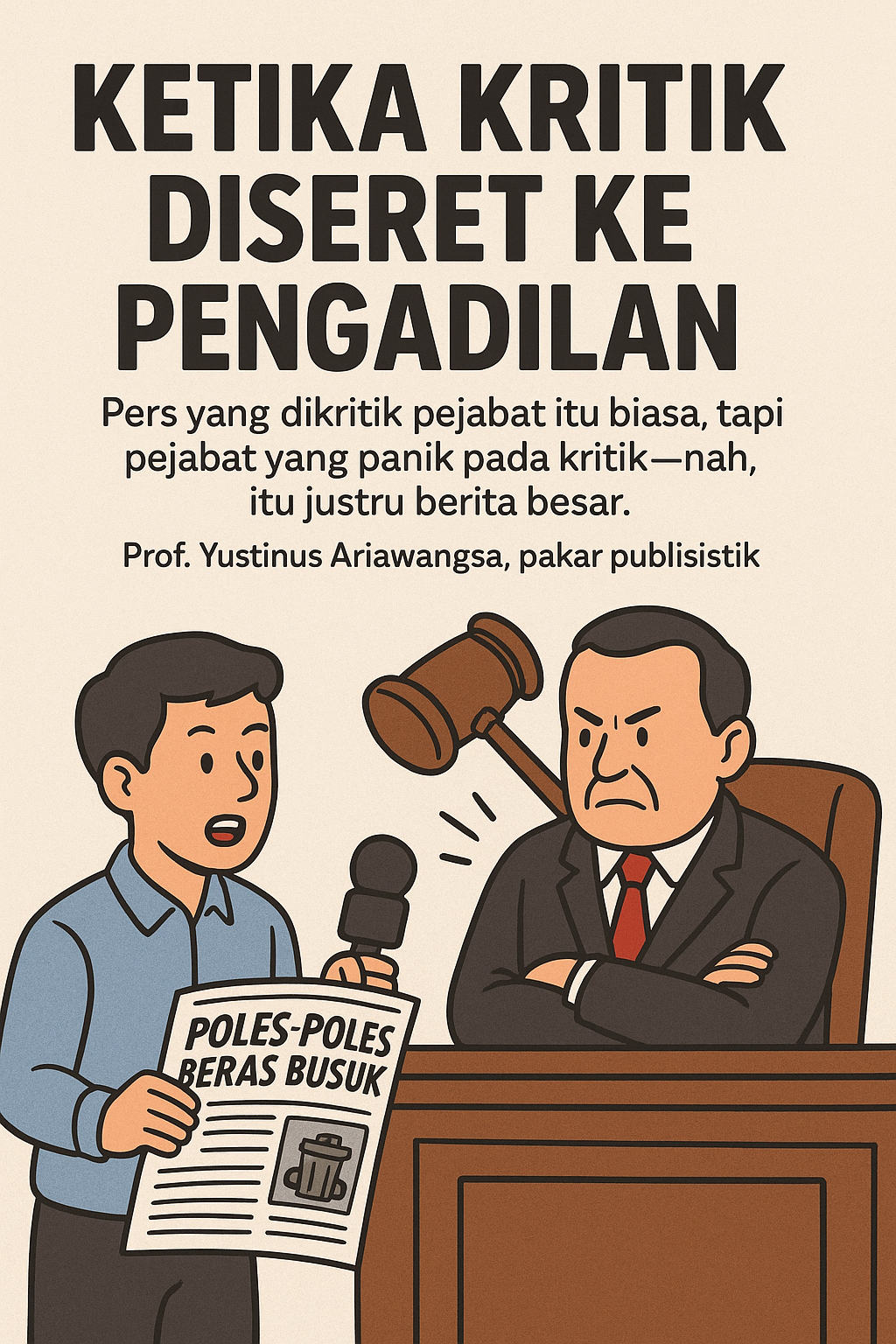 Ketika Karya Jurnalistik Diseret ke Pengadilan, Kebebasan Pers , Demokrasi dan Menang.