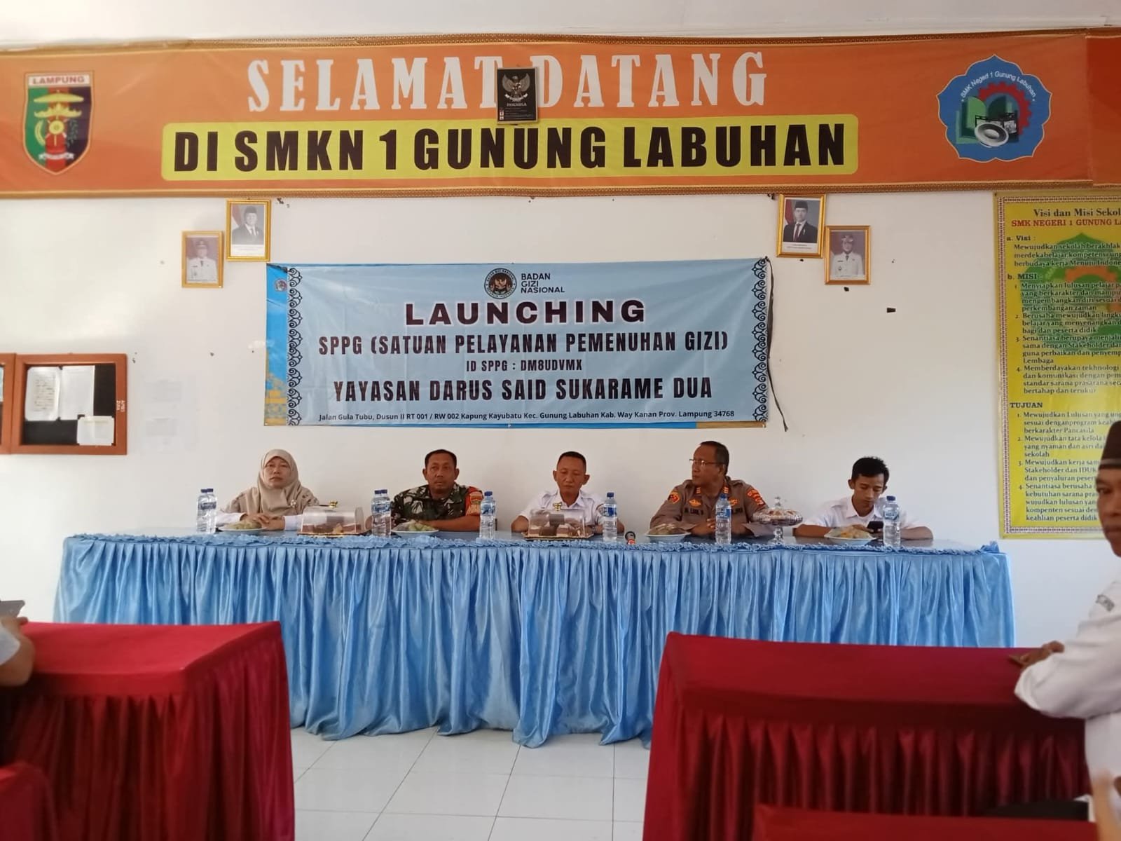 Dansub Koramil Serka Alpi Hadiri Launching Running Makan Bergizi Gratis di SMK NEGERI 01 Gunung Labuhan