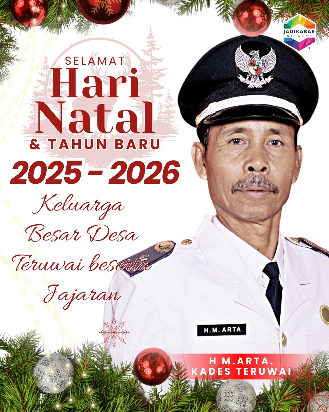 Keluarga Besar Desa Teruwai Sampaikan Ucapan Natal dan Tahun Baru 2025–2026