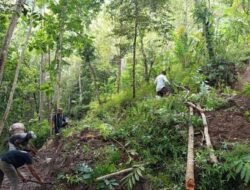 LONGSOR DI PERBUKITAN MENOREH BORBUDUR SEBABKA PUTUSNYA AKSES JALAN ANTAR DESA