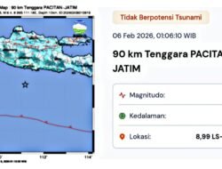 Gempa M 6,4 Guncang Tenggara Pacitan, Getaran Kuat Dirasakan Warga Hingga Magelang