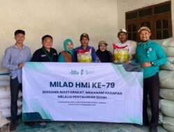 Rayakan Milad ke-79, HMI Bangkalan Salurkan Benih Padi di Kecamatan Sepuluh