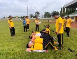 Polres Lampung Utara Gelar Kesamaptaan Jasmani dan Beladiri Berkala Semester I 2026