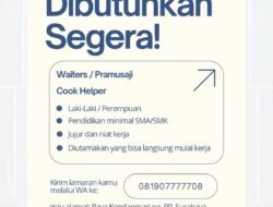 INFO LOWONGAN KERJA DI SURABAYA: Sriwedari Buka Rekrutmen Waiters dan Cook Helper