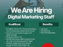 Lowongan Kerja Digital Marketing Staff, Terbuka untuk Lulusan D3/S1, Simak Kualifikasinya