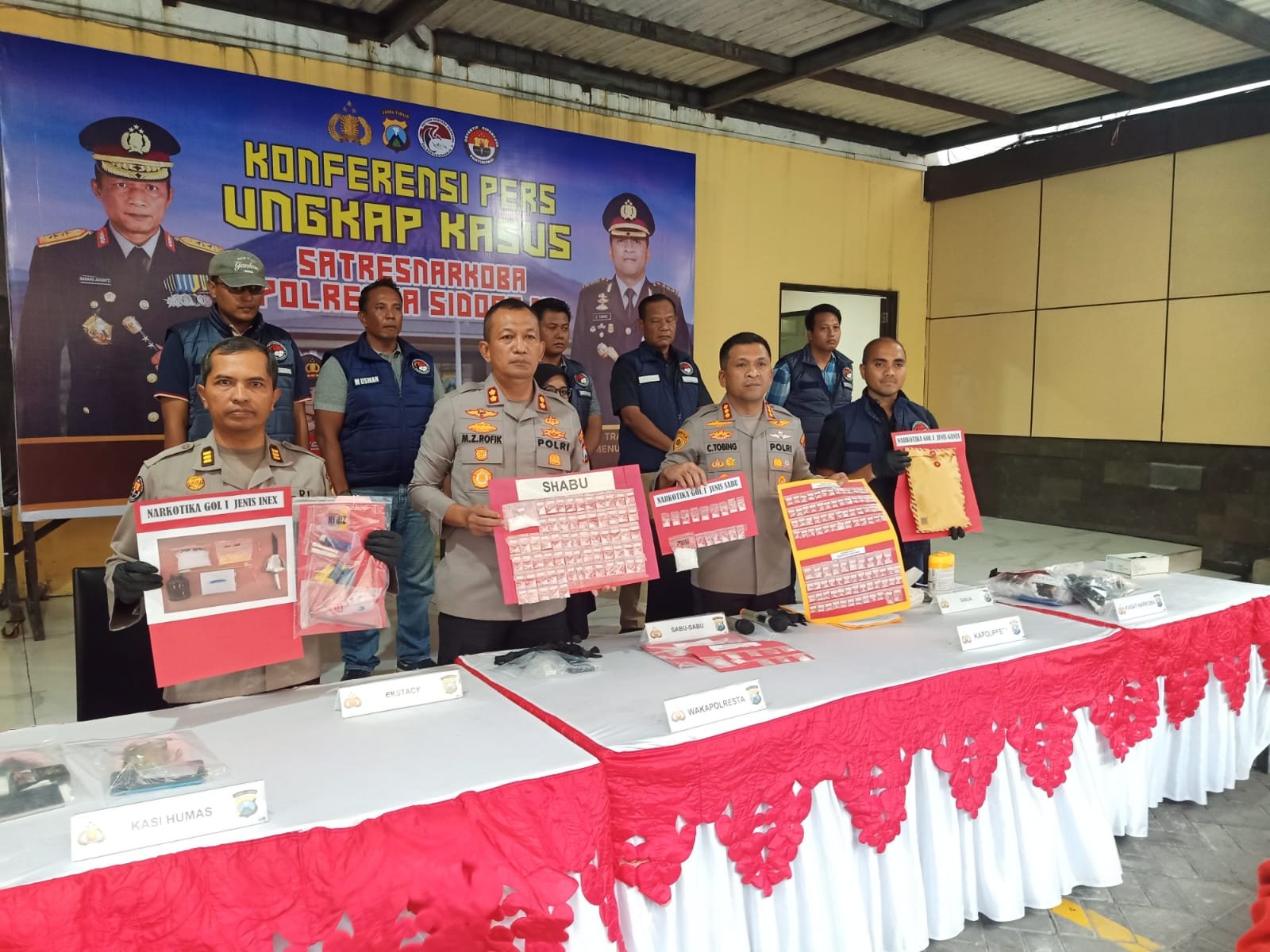 Satresnarkoba Polresta Sidoarjo Ungkap 19 Kasus Narkoba, 25 Tersangka Diamankan