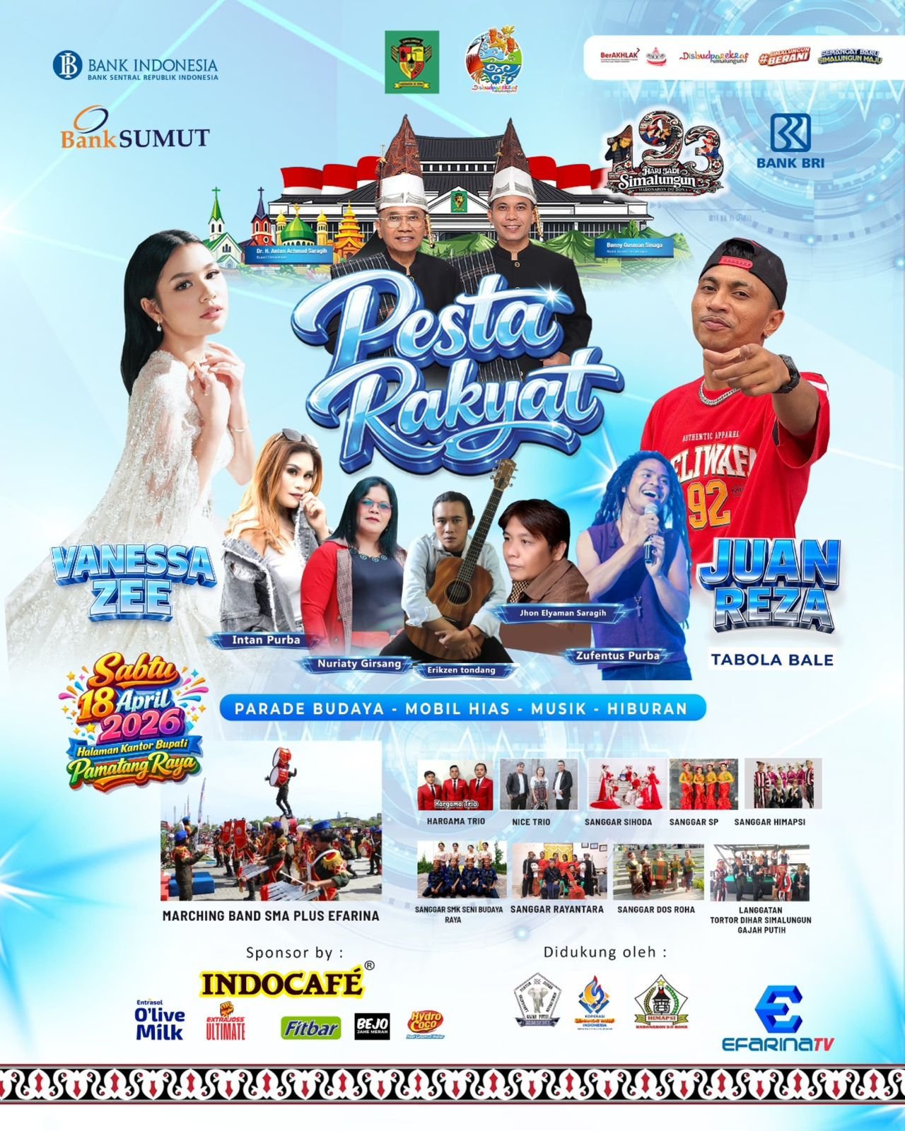 Pesta Rakyat HUT ke-193 Simalungun Siap Digelar, Artis Ibu Kota dan Parade Budaya Meriahkan Pamatang Raya