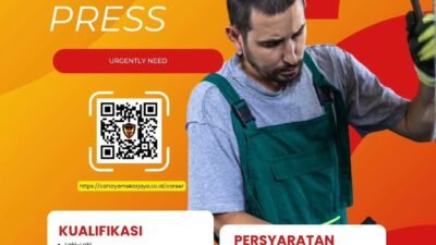 Lowongan Kerja Operator Press di Gresik, PT Cahaya Mekar Jaya Buka Rekrutmen Segera