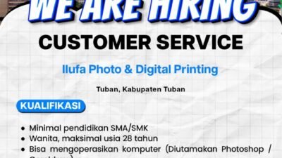 Lowongan Kerja Customer Service di Ilufa Photo & Digital Printing Tuban, Lulusan SMA/SMK Bisa Daftar