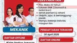Astra Motor Tuban Buka Lowongan Mekanik, Pendaftaran Hingga 30 April 2026