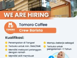 Tomoro Coffee Buka Lowongan Kerja Barista di Tangerang Selatan, Lulusan SMA/SMK Bisa Daftar