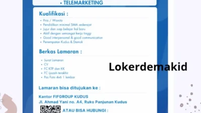 FIFGROUP Buka Lowongan Kerja untuk Posisi Junior Collection Field dan Telemarketing di Kudus & Demak