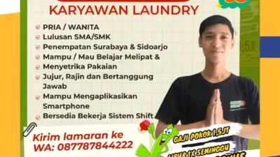 Mamboe Laundry Buka Lowongan Kerja Karyawan Laundry di Surabaya dan Sidoarjo