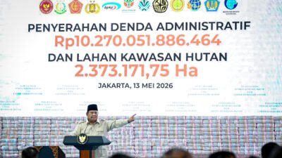 Presiden Prabowo Subianto memberikan sambutan dalam acara yang digelar di kompleks Kejaksaan Agung Republik Indonesia, Jakarta, pada Rabu, 13 Mei 2026. (Foto: BPMI Setpres)