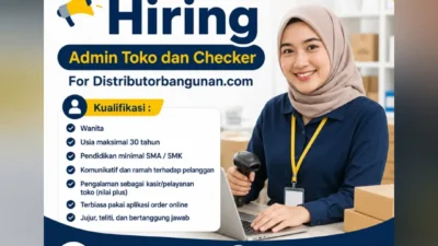 Lowongan Kerja Admin Toko dan Checker di Distributorbangunan.com, Penempatan Bandung