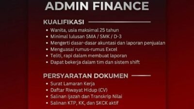 Lowongan Kerja Admin Finance di Surabaya, Lulusan SMA/SMK Dipersilakan Melamar