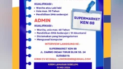 Supermarket Ken 88 Surabaya Buka Lowongan Pramuniaga, Helper, dan Admin, Simak Kualifikasinya