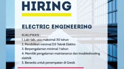 Lowongan Kerja Gresik 2026: PT Catur Mulia Mandiri Buka Posisi Electric Engineering