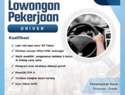Lowongan Kerja Driver Satelit Thinner Penempatan Driyorejo Gresik