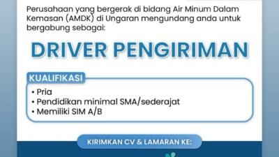 Lowongan Kerja Driver Pengiriman di Ungaran, Minimal Lulusan SMA