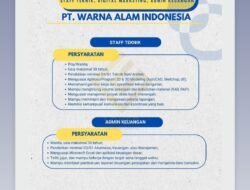 PT Warna Alam Indonesia Buka Rekrutmen Staff Teknik dan Admin Keuangan di Semarang