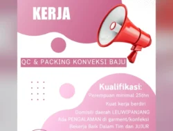 Lowongan Kerja Bandung 2026: Dibutuhkan QC & Packing Konveksi Baju, Simak Kualifikasinya
