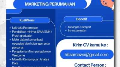 Lowongan Kerja Marketing Perumahan di Samawa Hill, Fresh Graduate Dipersilakan Melamar