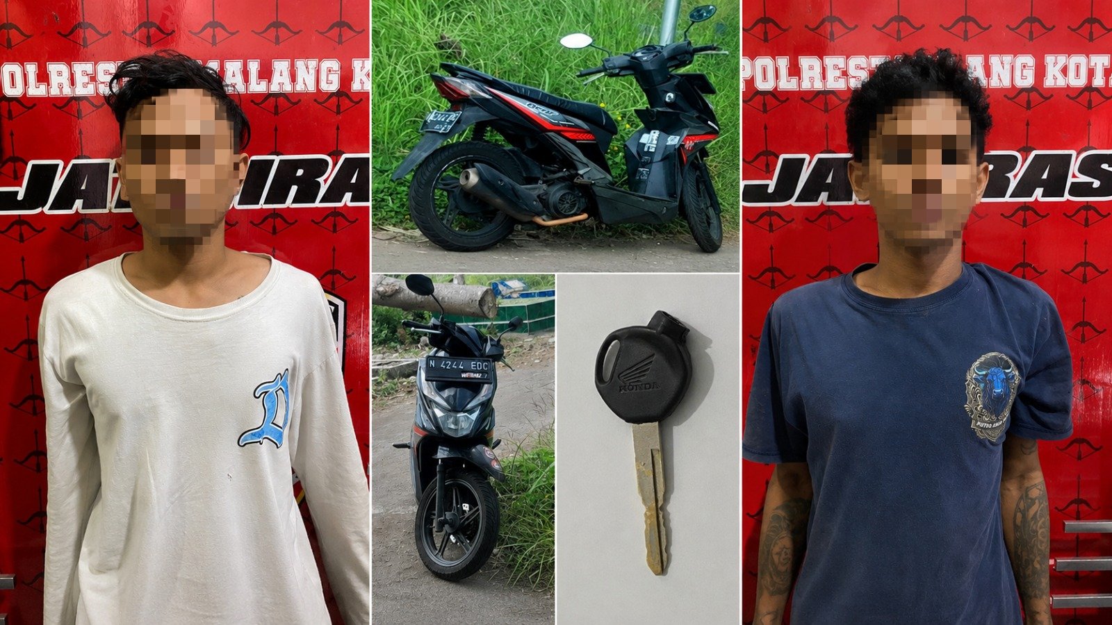 Polresta Malang Kota Tangkap Dua Pelaku Curas Spesialis Mahasiswa