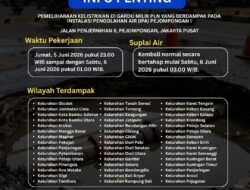 ​Catat! Pasokan Air PAM Jaya ke 45 Kelurahan di Jakarta Mati Total Mulai Besok Malam
