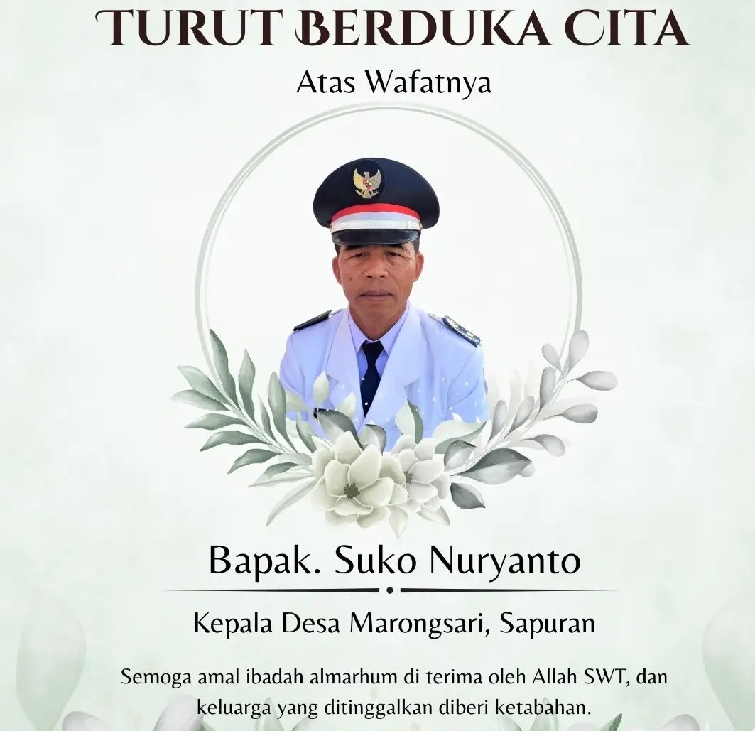 Karena Serangan Jantung, Kades Marongsari Sapuran Meninggal Dunia.