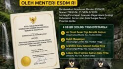 Kota Sungai Penuh Resmi Miliki Kawasan Cagar Alam Geologi, Empat Situs Ditetapkan Menteri ESDM