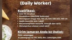 PHD Lamongan Buka Lowongan Crew Cashier & Delivery, Lulusan SMA/SMK Bisa Melamar