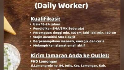 PHD Lamongan Buka Lowongan Crew Cashier & Delivery, Lulusan SMA/SMK Bisa Melamar