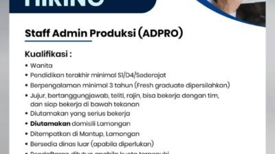Surya Pesona Kayu Nusantara Buka Lowongan Staff Admin Produksi, Penempatan di Mantup Lamongan