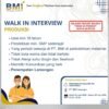 PT BMI Lamongan Buka Walk In Interview Tenaga Produksi, Lulusan SMP Bisa Melamar