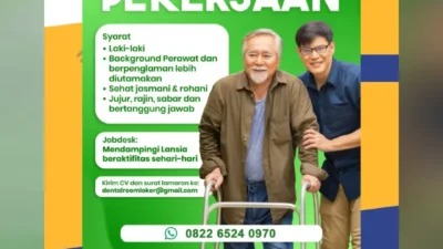 Lowongan Kerja Pendamping Lansia Dibuka, Laki-Laki Berpengalaman Perawat Diutamaka